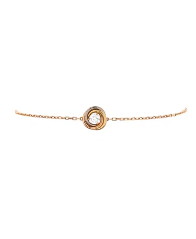 Pre-owned Pre-owned Cartier  Cartier Trinity Diamond Chain Bracelet 18k Tricolor Gold And Diamond In K Gold