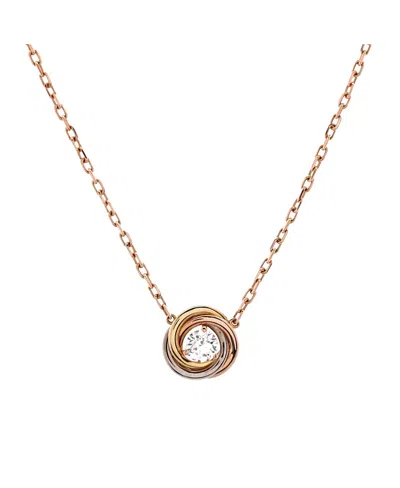 Pre-owned Pre-owned Cartier  Cartier Trinity Diamond Pendant Necklace 18k Tricolor Gold And Diamond In Yellow