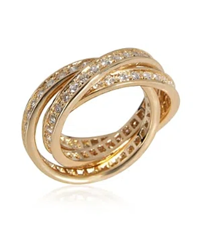 Pre-owned Cartier  Cartier Trinity Diamond Ring In 18k Gold
