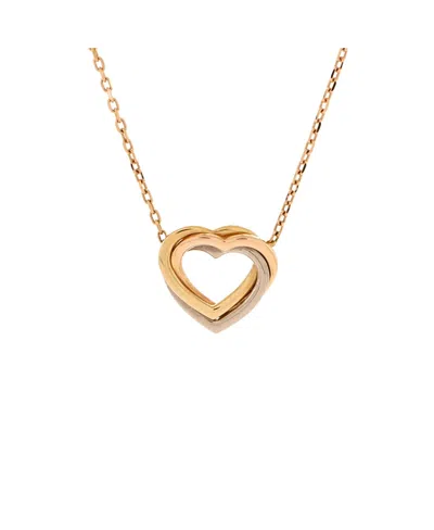 Pre-owned Pre-owned Cartier  Cartier Trinity Heart Pendant Necklace 18k Tricolor Gold