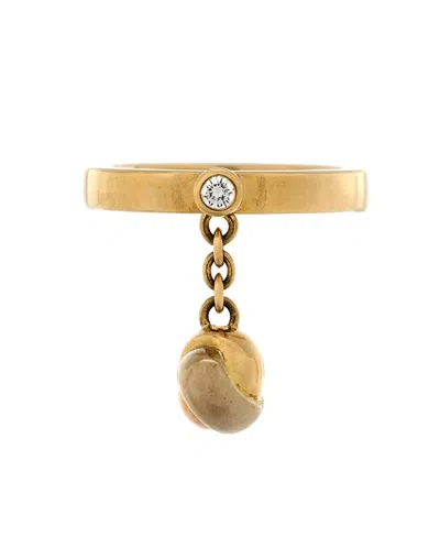 Pre-owned Pre-owned Cartier  Cartier Trinity Knot Charm Ring 18k Gold With 18k Tricolor Gold And Diamond