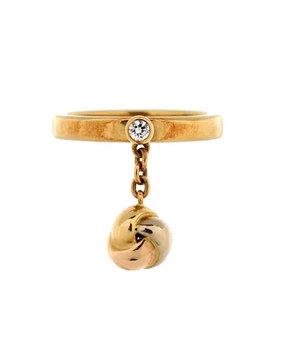 Pre-owned Pre-owned Cartier  Cartier Trinity Knot Charm Ring 18k Gold With 18k Tricolor Gold And Diamond