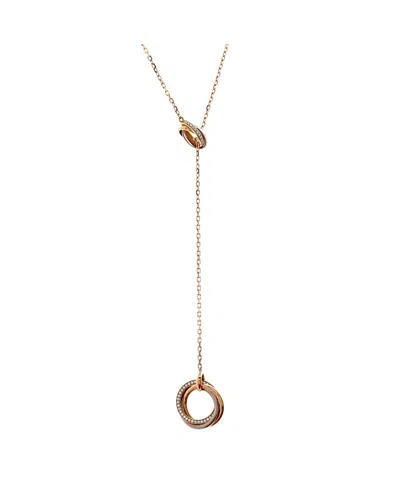 Pre-owned Pre-owned Cartier  Cartier Trinity Lariat Necklace 18k Tricolor Gold With Diamonds