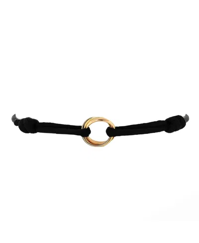 Pre-owned Pre-owned Cartier  Cartier Trinity On Cord Bracelet Silk Cord With 18k Tricolor Gold