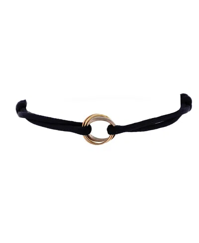 Pre-owned Pre-owned Cartier  Cartier Trinity On Cord Bracelet Silk Cord With 18k Tricolor Gold