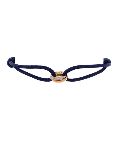 Pre-owned Pre-owned Cartier  Cartier Trinity On Cord Bracelet Silk Cord With 18k Tricolor Gold