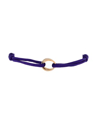 Pre-owned Pre-owned Cartier  Cartier Trinity On Cord Bracelet Silk Cord With 18k Tricolor Gold