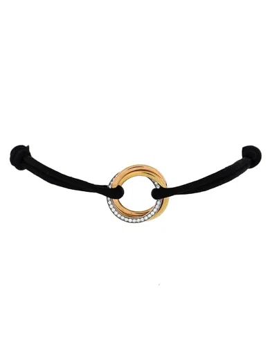 Pre-owned Pre-owned Cartier  Cartier Trinity On Cord Bracelet Silk Cord With 18k Tricolor Gold And Diamonds
