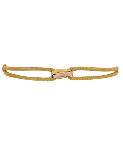Pre-owned Pre-owned Cartier  Cartier Trinity On Cord Bracelet Silk Cord With 18k Tricolor Gold In K Gold/silver/rose Gold