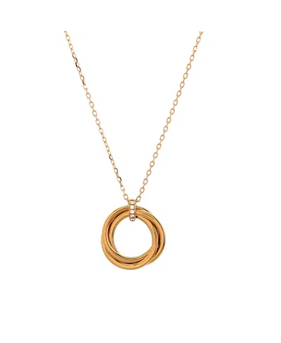 Pre-owned Pre-owned Cartier  Cartier Trinity Pendant Necklace 18k Rose Gold And Diamonds, 16.5"