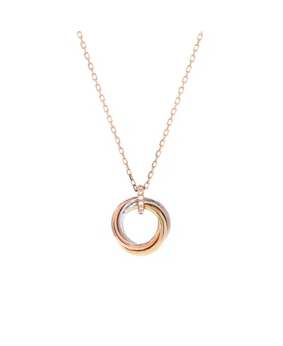 Pre-owned Pre-owned Cartier  Cartier Trinity Pendant Necklace 18k Tricolor Gold And Diamonds, 16.25"
