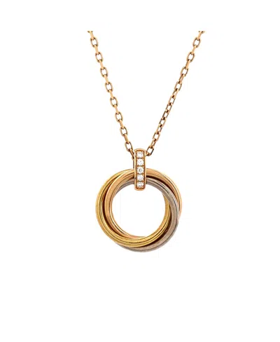 Pre-owned Pre-owned Cartier  Cartier Trinity Pendant Necklace 18k Tricolor Gold And Diamonds, 16.5"