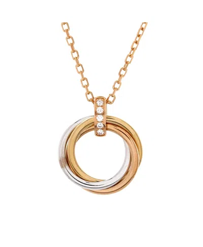 Pre-owned Pre-owned Cartier  Cartier Trinity Pendant Necklace 18k Tricolor Gold And Diamonds, 16.5"