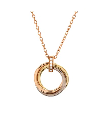Pre-owned Pre-owned Cartier  Cartier Trinity Pendant Necklace 18k Tricolor Gold And Diamonds, 16.5"