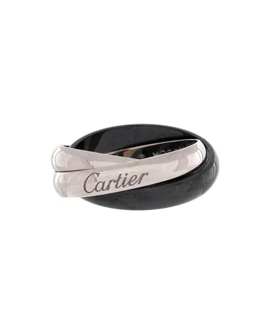 Pre-owned Pre-owned Cartier  Cartier Trinity Ring 18k White Gold And Ceramic