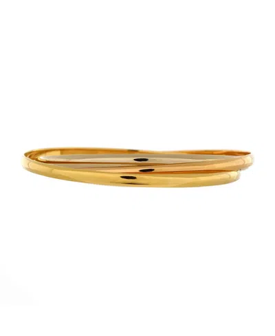Pre-owned Pre-owned Cartier  Cartier Vintage Trinity Bangle Bracelet 18k Tricolor Gold In K Gold