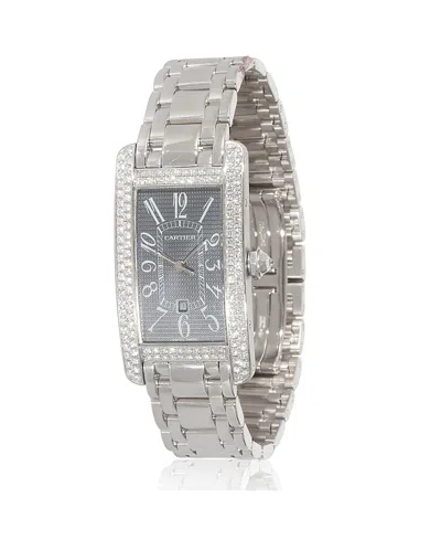 Pre-owned Pre-owned Cartier  Cartier White Gold Tank Americaine De Cartier Watch 2490 26.90 Mm In Gray/white