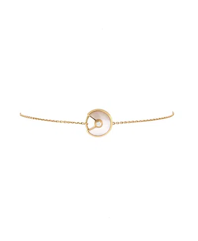 Pre-owned Pre-owned Cartier  Cartier Xs Amulette De Cartier Bracelet 18k Gold With Diamond And Mother Of Pearl