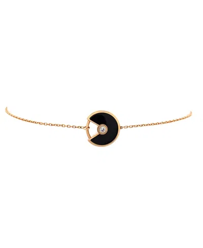 Pre-owned Pre-owned Cartier  Cartier Xs Amulette De Cartier Bracelet 18k Rose Gold With Diamond And Onyx