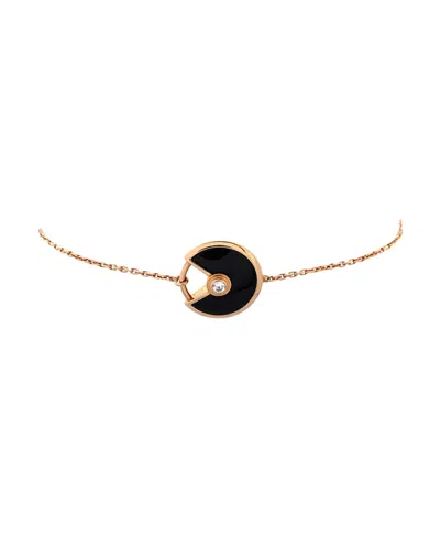 Pre-owned Pre-owned Cartier  Cartier Xs Amulette De Cartier Bracelet 18k Rose Gold With Diamond And Onyx