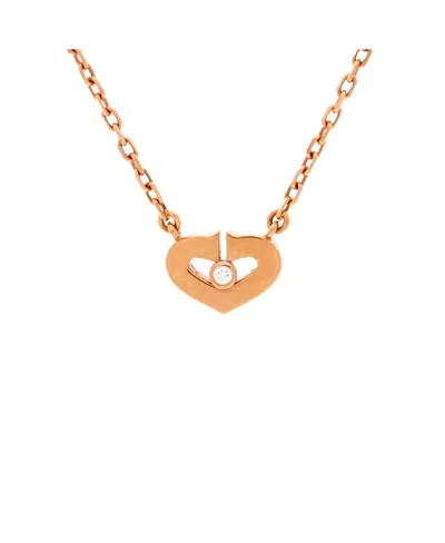 Pre-owned Pre-owned Cartier  Cartier Xs C Heart De Cartier Pendant Necklace 18k Rose Gold With Diamond