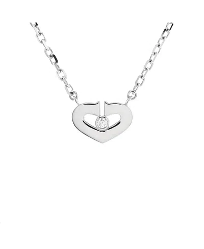 Pre-owned Pre-owned Cartier  Cartier Xs C Heart De Cartier Pendant Necklace 18k White Gold With Diamond