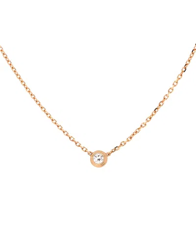 Pre-owned Pre-owned Cartier  Cartier Xs Cartier D'amour Pendant Necklace 18k Rose Gold With Diamond, 16 - 14.75