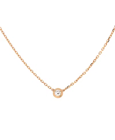 Pre-owned Pre-owned Cartier  Cartier Xs Cartier D'amour Pendant Necklace 18k Rose Gold With Diamond, 16.25 - 15 In Pink