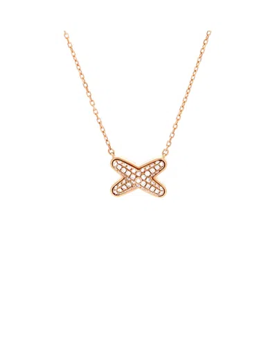 Pre-owned Pre-owned Chaumet  Chaumet Jeux De Liens Pendant Necklace 18k Rose Gold With Diamonds