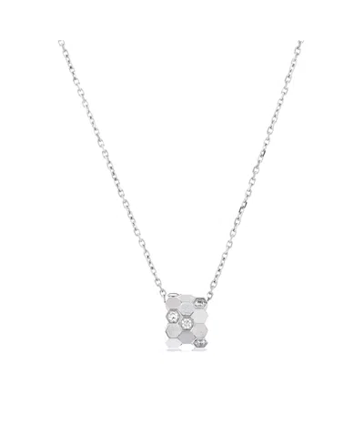 Pre-owned Pre-owned Chaumet  Chaumet Medium Bee De Chaumet Pendant Necklace 18k White Gold With Diamonds, 14.75 - 16.5