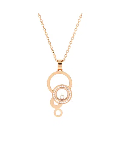 Pre-owned Pre-owned Chopard  Chopard Happy Bubbles Pendant Necklace 18k Rose Gold With Diamonds And 1 Floating Diamond