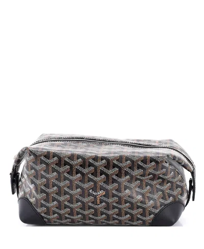 Pre-owned Pre-owned Goyard  Goyard 25 Boeing Trousse De Toilette Pouch Coated Canvas In Black