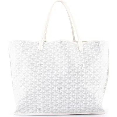 Pre-owned Goyard  Goyard Anjou Reversible Tote Coated Canvas And Toile Canvas Pm In White