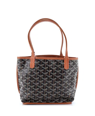 Pre-owned Pre-owned Goyard  Goyard Anjou Reversible Tote Coated Canvas In Brown