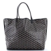 Pre-owned Goyard  Goyard Anjou Reversible Tote Coated Canvas Gm In Black