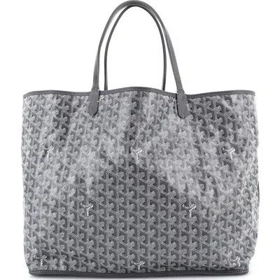 Pre-owned Goyard  Goyard Anjou Reversible Tote Coated Canvas Gm In Gray