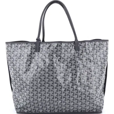 Pre-owned Goyard  Goyard Anjou Reversible Tote Coated Canvas Gm In Gray