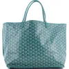 Pre-owned Goyard  Goyard Anjou Reversible Tote Coated Canvas Gm In Green