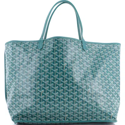 Pre-owned Goyard  Goyard Anjou Reversible Tote Coated Canvas Gm In Green