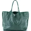 Pre-owned Goyard  Goyard Anjou Reversible Tote Coated Canvas Gm In Green