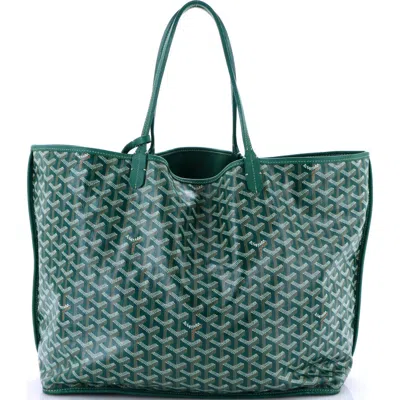 Pre-owned Goyard  Goyard Anjou Reversible Tote Coated Canvas Gm In Green