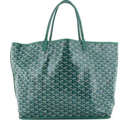 Pre-owned Goyard  Goyard Anjou Reversible Tote Coated Canvas Gm In Green