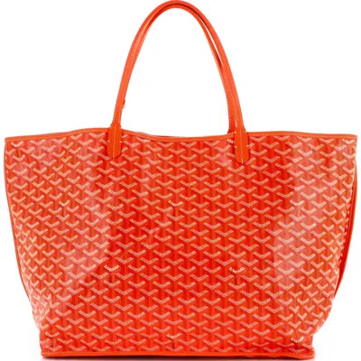 Pre-owned Goyard  Goyard Anjou Reversible Tote Coated Canvas Gm In Orange