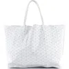 Pre-owned Goyard  Goyard Anjou Reversible Tote Coated Canvas Gm In White
