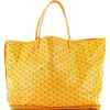 Pre-owned Goyard  Goyard Anjou Reversible Tote Coated Canvas Gm In Yellow