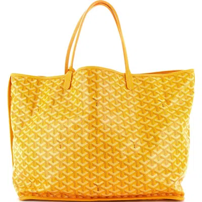 Pre-owned Goyard  Goyard Anjou Reversible Tote Coated Canvas Gm In Yellow