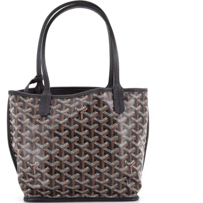 Pre-owned Goyard  Goyard Anjou Reversible Tote Coated Canvas Mini In Multi