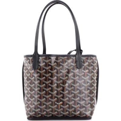 Pre-owned Goyard  Goyard Anjou Reversible Tote Coated Canvas Mini In Multi