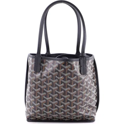Pre-owned Goyard  Goyard Anjou Reversible Tote Coated Canvas Mini In Multi