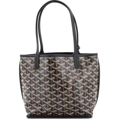 Pre-owned Goyard  Goyard Anjou Reversible Tote Coated Canvas Mini In Multi